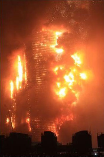 incendie hotel madarin Pekin feux artifices